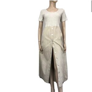 STUDIO EASE maxi button from the waist down short sleeve dress XXS